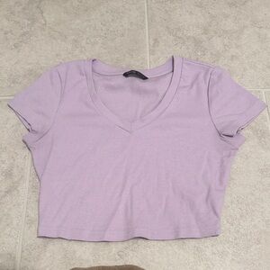 SHEIN Lilac V-Neck Crop Top